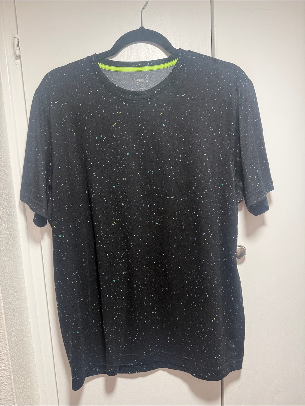 Old Navy Black Speckled Crew Neck T-Shirt